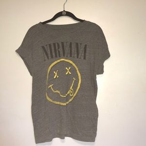 nirvana loose fit rolled sleeve tee